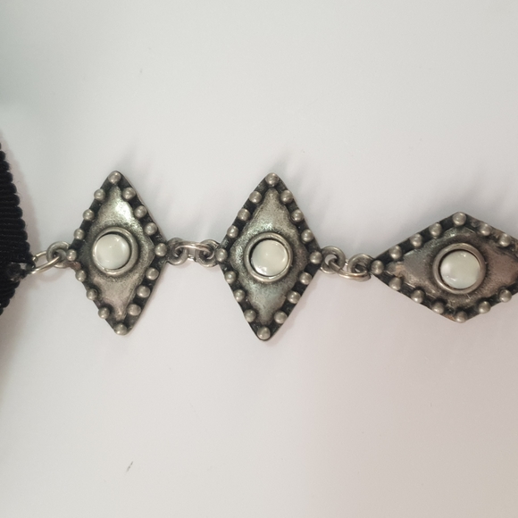 Long pendant adjustable choker boho black/grey - Picture 4 of 14